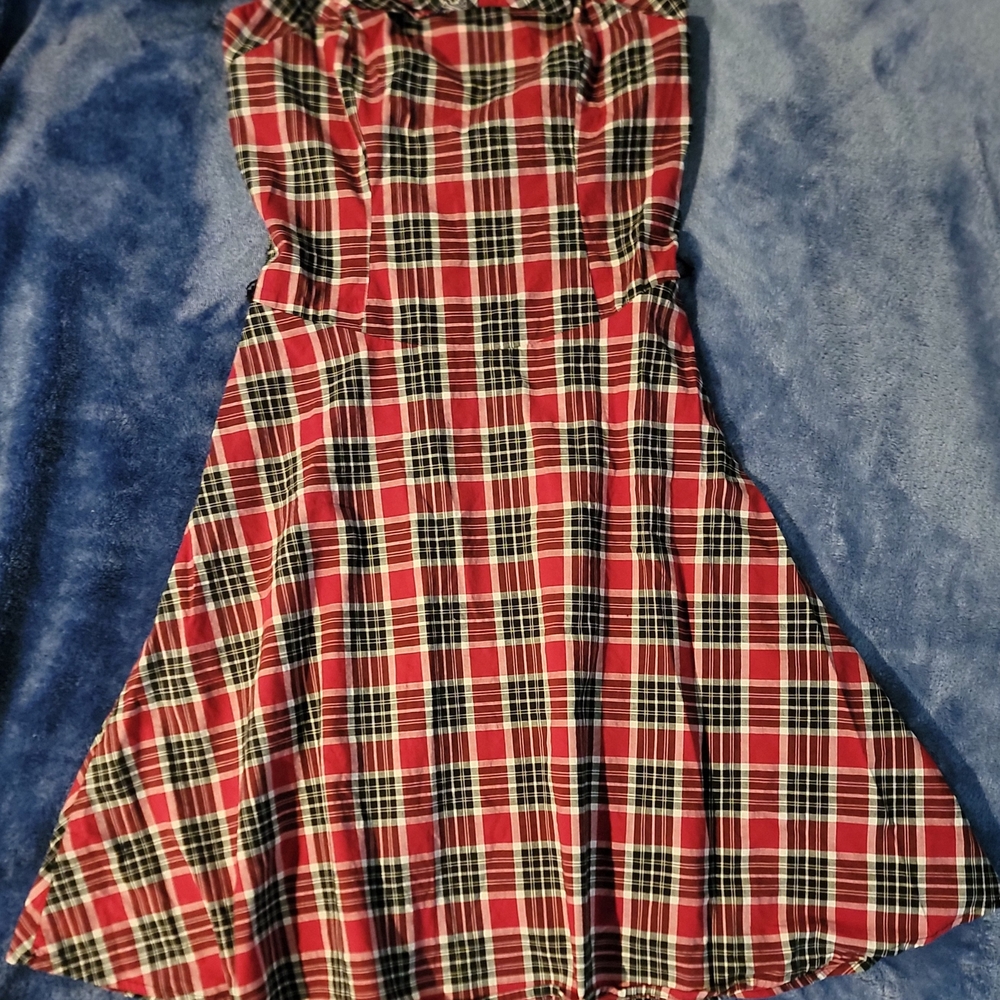Plaid Junior's Dress in Red and Black